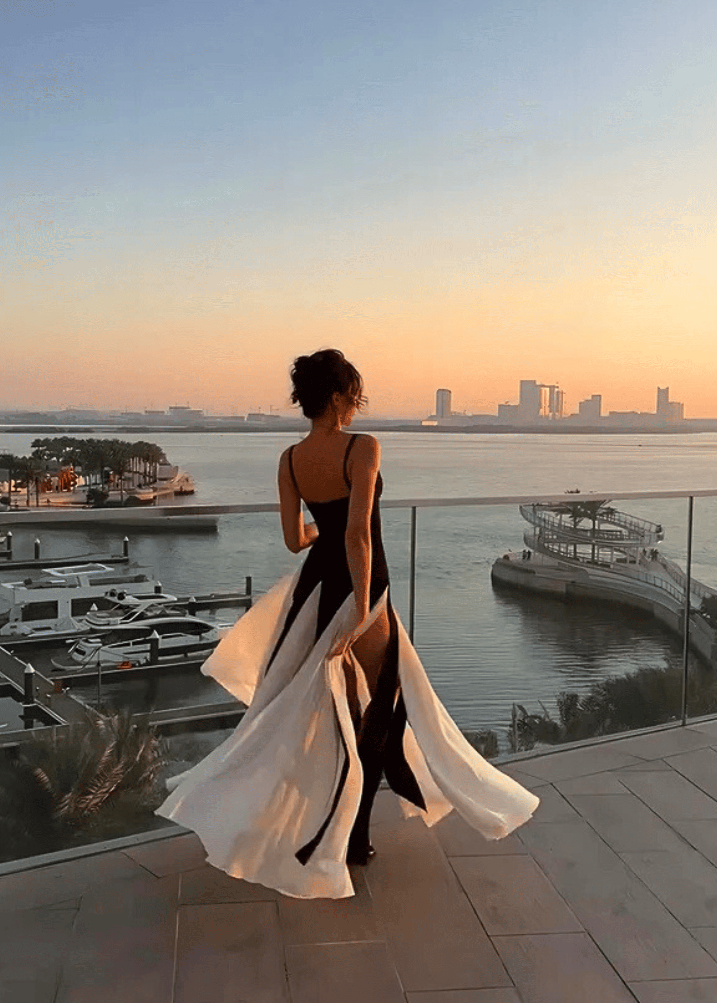 Amara zweifarbiges Maxikleid