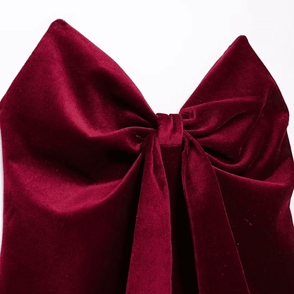 Samt-Crop-Top mit Schleife am Rücken