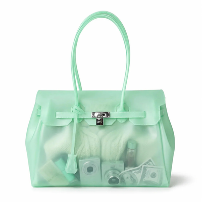 Jelly Birkin Bag – Transparent Clear Beach Tote Waterproof Handbag