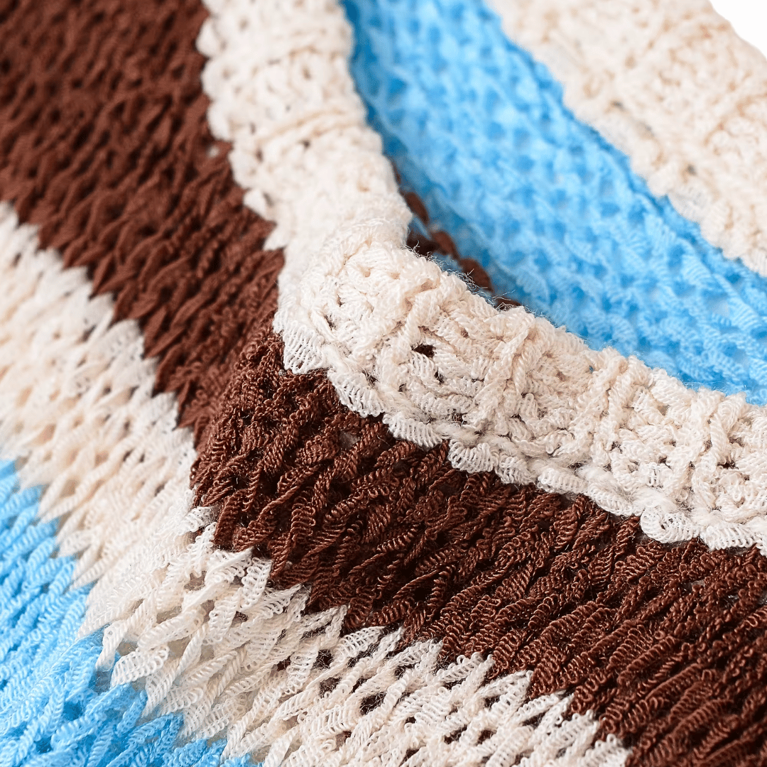 Striped Peplum Knit Tank Top – Crochet Sleeveless Cami