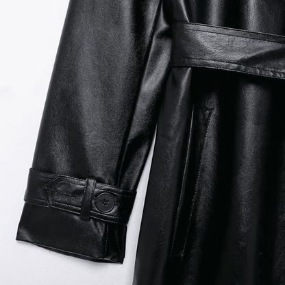 Classic Faux Leather Trench
