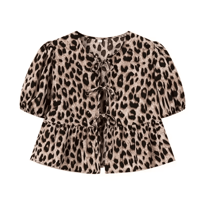 Tie-Front Peplum Blouse