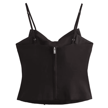 Pailletten-Schleifen-Top mit Struktur