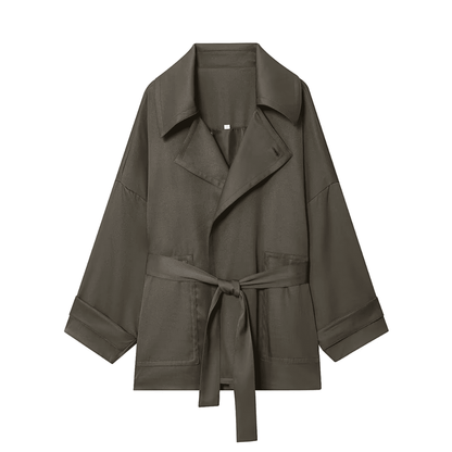 Dark Gray Wide-Leg Pant Suit Set