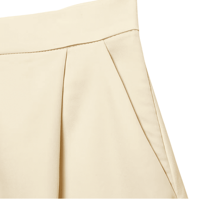 Lace Trim Satin High-Waist Shorts