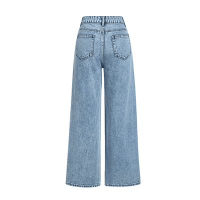 Rhinestone Embellished High-Waisted Jeans