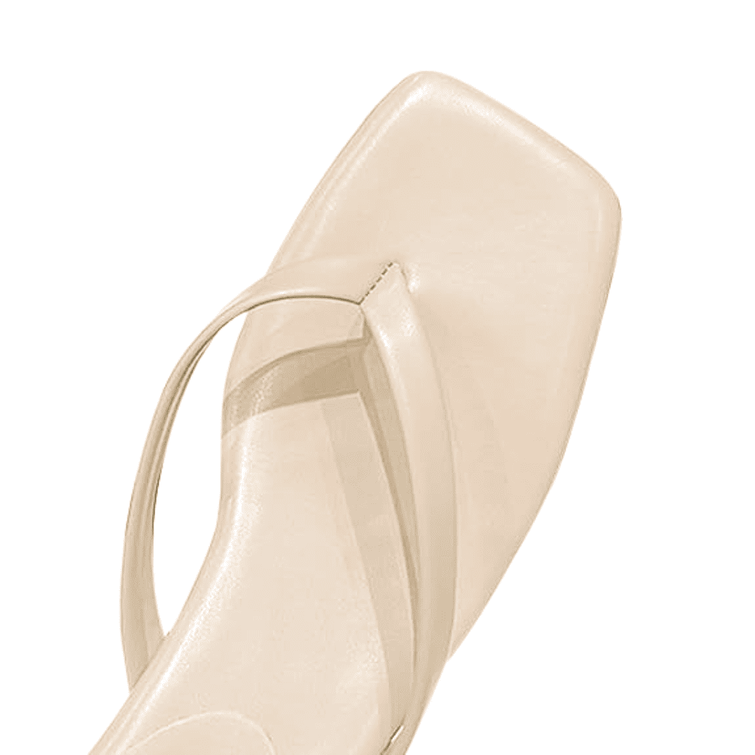 Square Toe Thong Heel Sandals