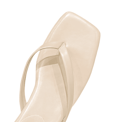 Square Toe Thong Heel Sandals