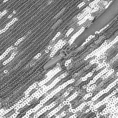 Silver Sequin Halter Gown