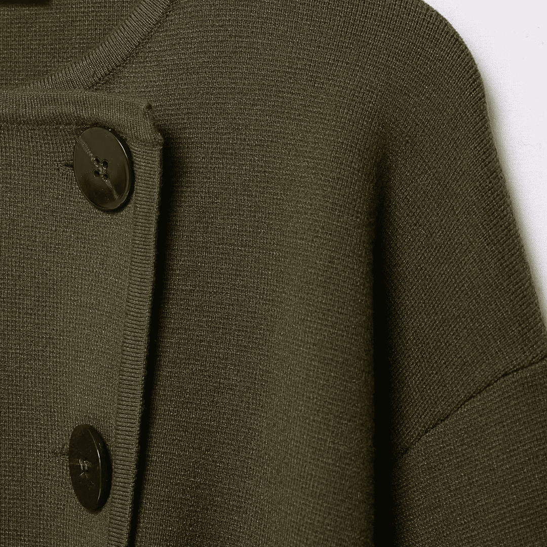 Olive Belted Knit Cardigan Jacket