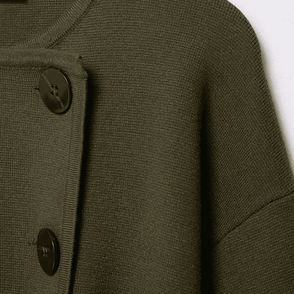 Olive Belted Knit Cardigan Jacket