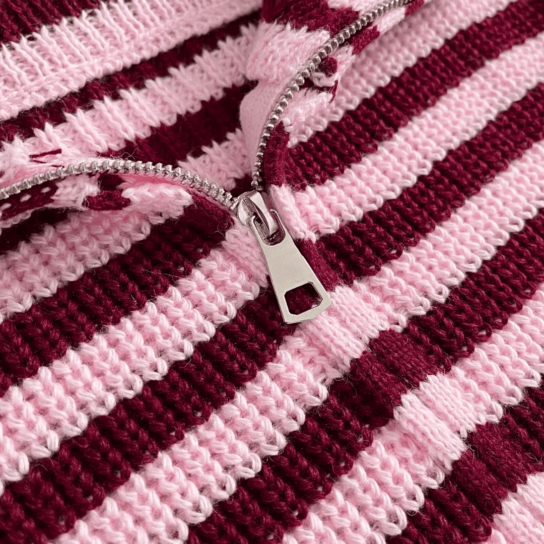 Striped Zip Knit Jacket