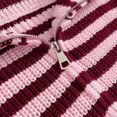 Striped Zip Knit Jacket