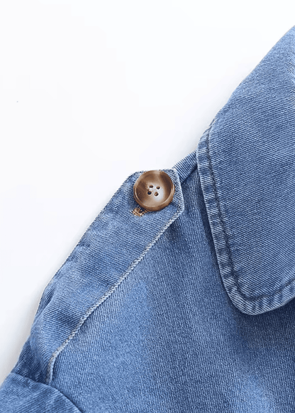 Double-Breasted Denim Trench Coat