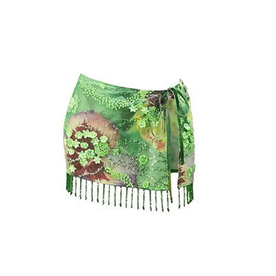 Floral Beaded 3-Piece Bikini Set