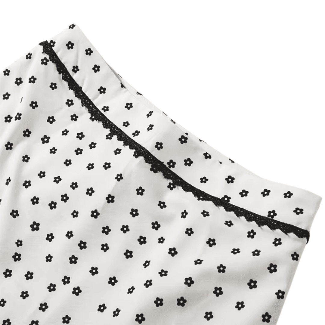 Blumendruck-Crop-Top mit Rock-Set
