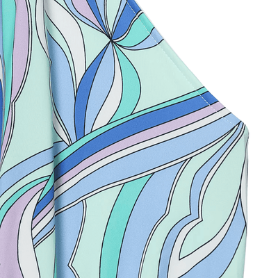 Abstract Print Halter Neck Mini Dress