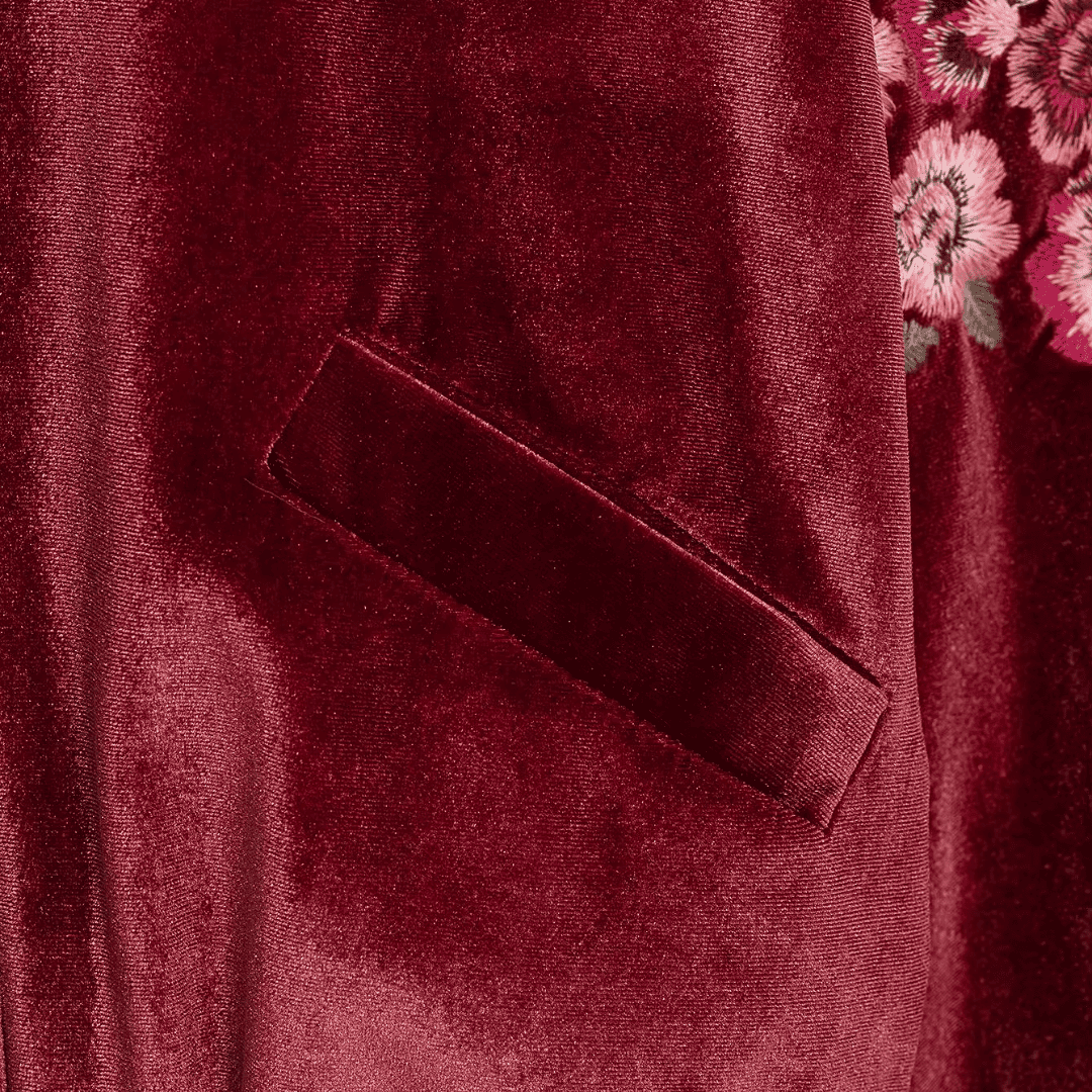 Floral Velvet Bomber Jacket