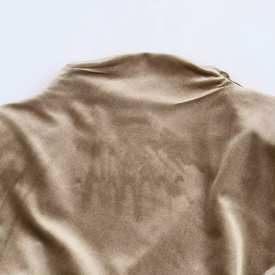 Silver Velvet Ruched Gown