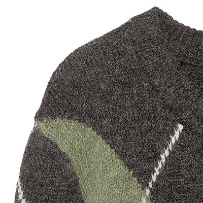 Fuzzy Argyle Sweater – Vintage Diamond Knit Pullover