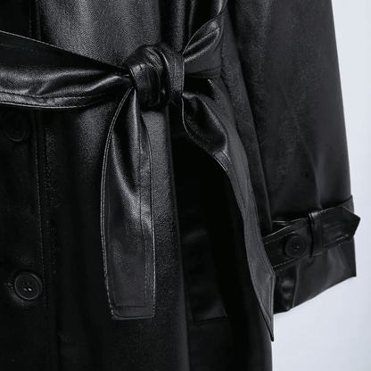 Classic Faux Leather Trench