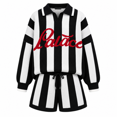 Striped Knit Polo Shorts Set – Palace Script Co-Ord