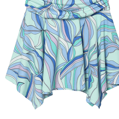 Abstract Print Halter Neck Mini Dress