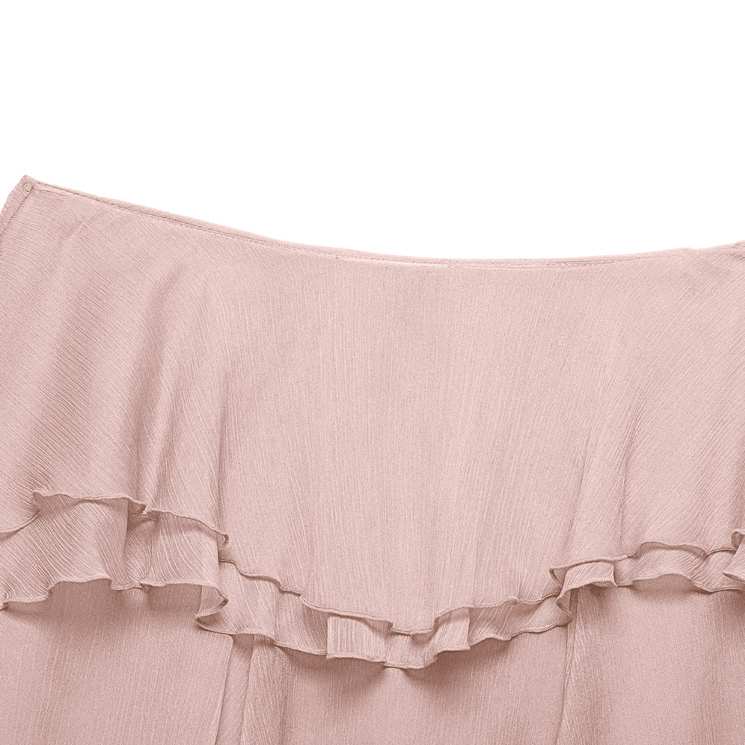 Pinkfarbener Minirock-Set in Pastell