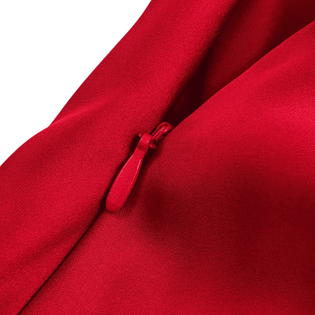 Red Satin Drape Maxi Dress