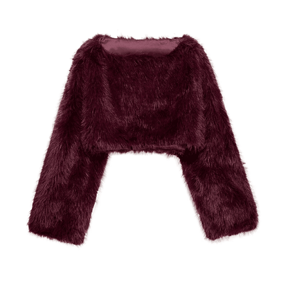 Fluffy Faux Fur Crop Top