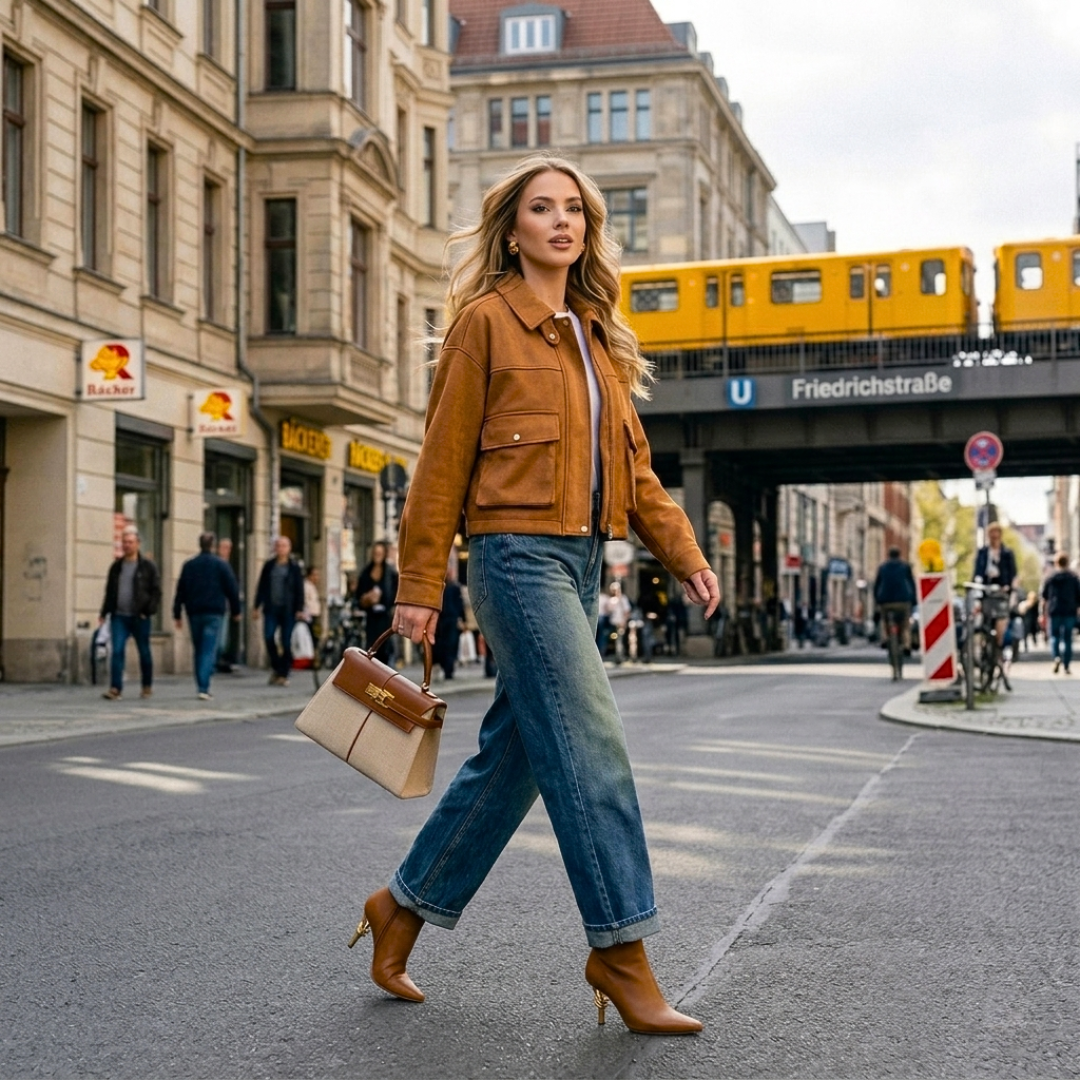 Stiefeletten mit goldenem Knotenabsatz