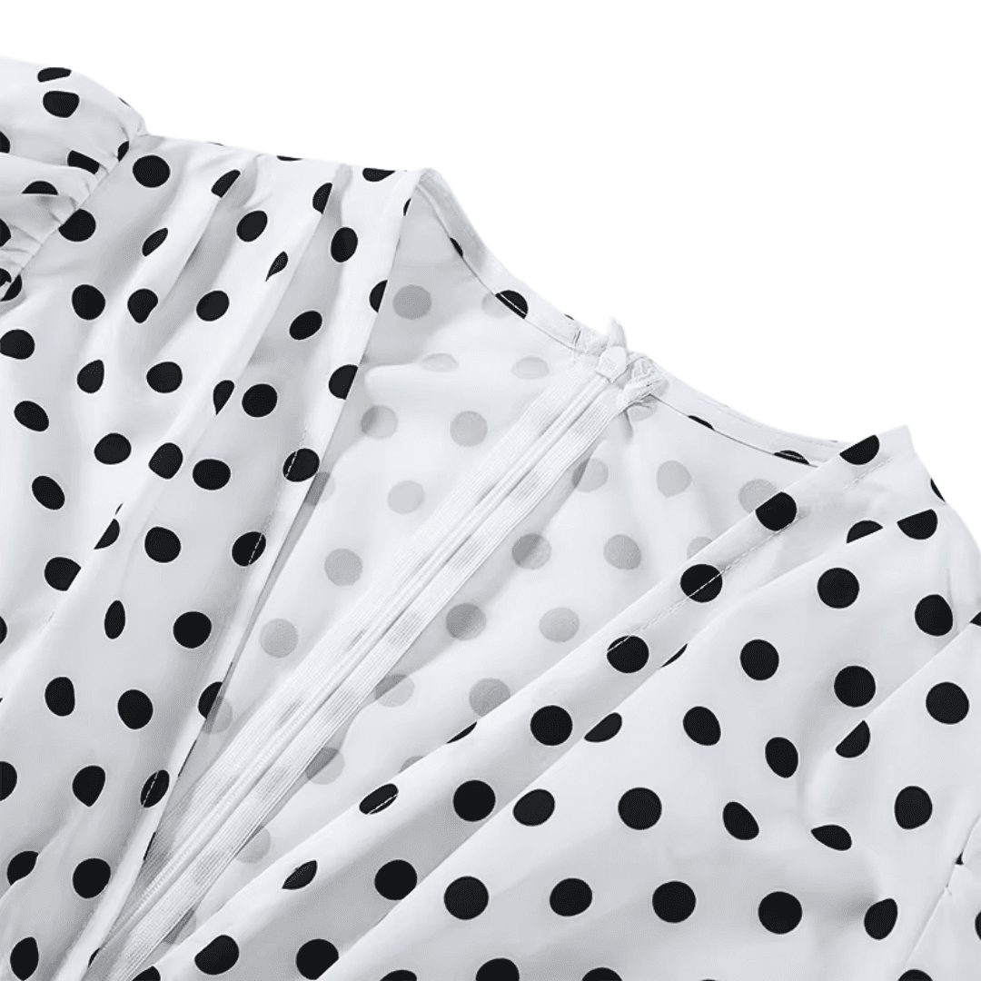 Polka Dot V-Neck Mini Dress