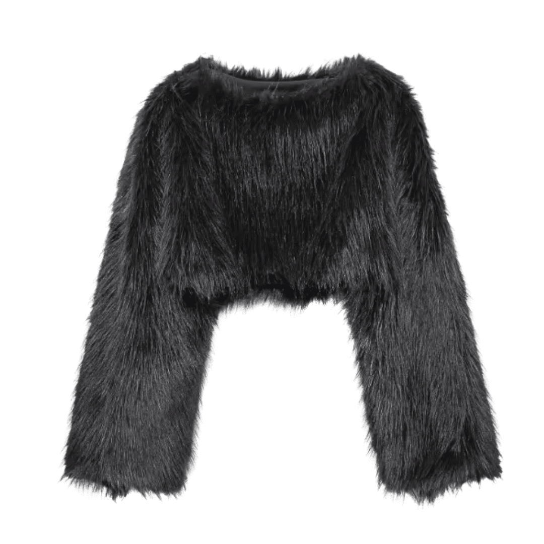 Fluffy Faux Fur Crop Top