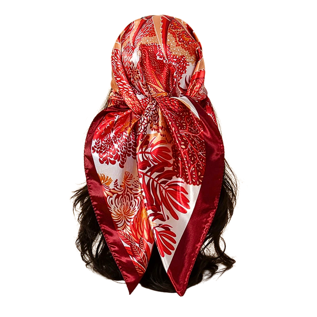 Satin Print Square Scarf