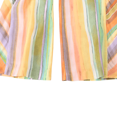 Striped Linen Halter Crop Top & Wide Leg Pants Set