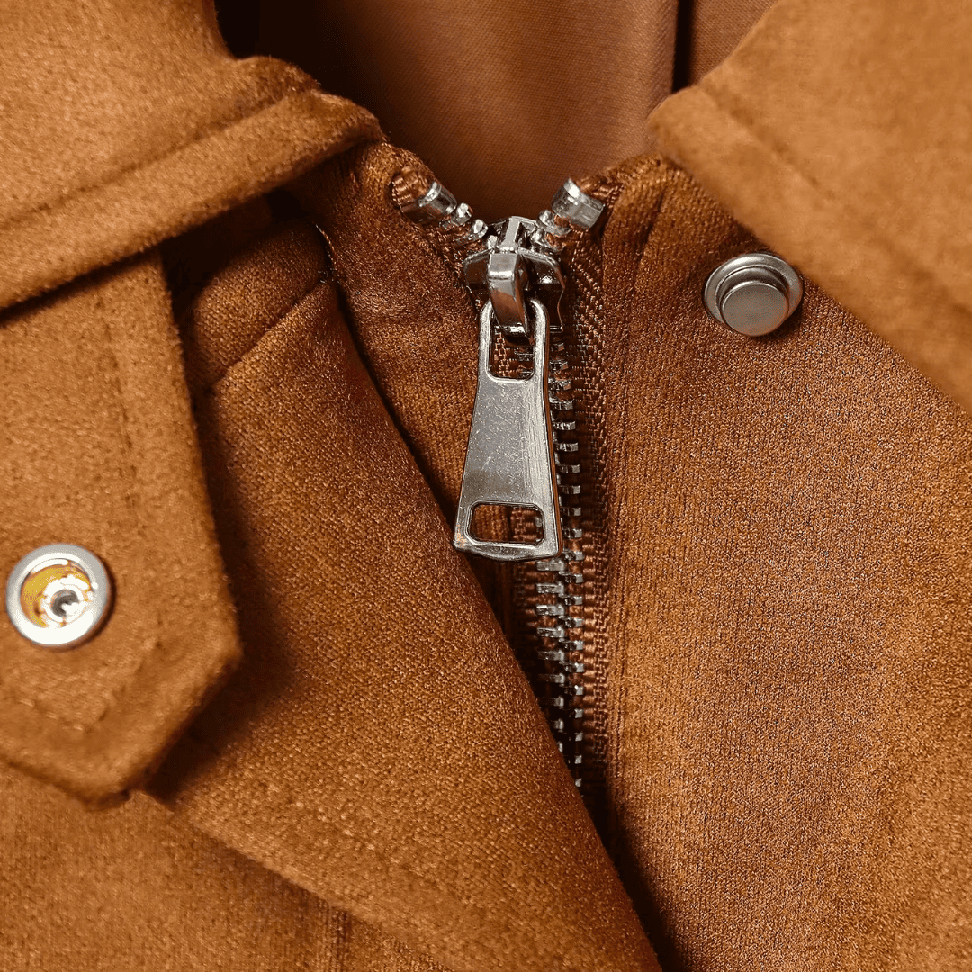 Faux Suede Biker Jacket