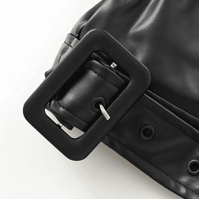 Cropped Faux Leather Jacket