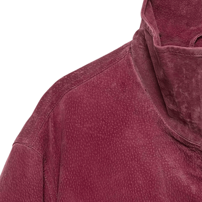 Faux Suede Bomber Jacket – High Neck Zip Up