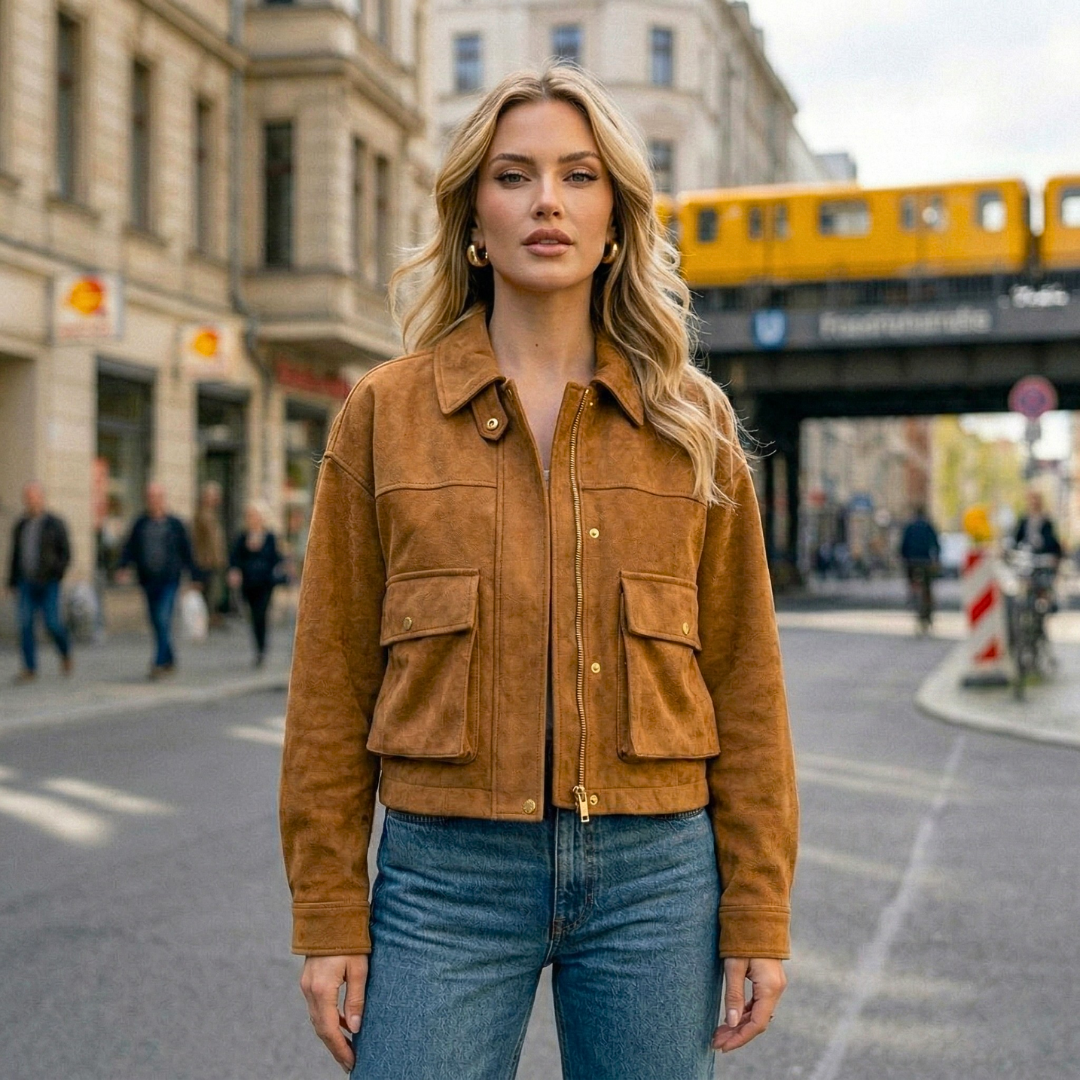 Faux Suede Biker Jacket