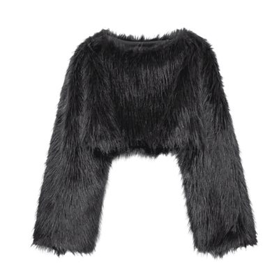 Fluffy Faux Fur Crop Top