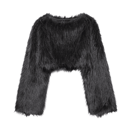 Fluffy Faux Fur Crop Top