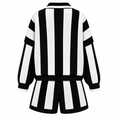 Striped Knit Polo Shorts Set – Palace Script Co-Ord