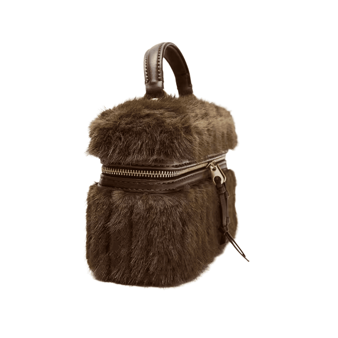 Brown Faux Fur Handbag