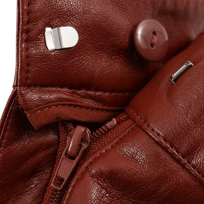 Brown Faux Leather Set – Vintage Bomber Outfit