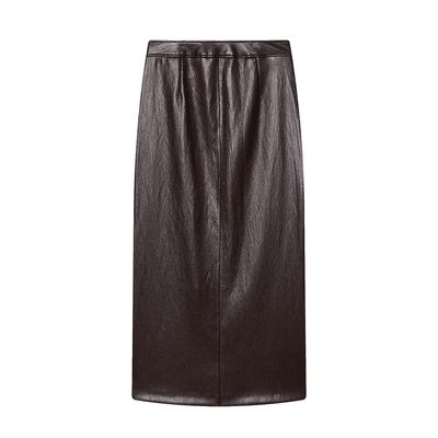 Elegant Brown Peplum Leather Set