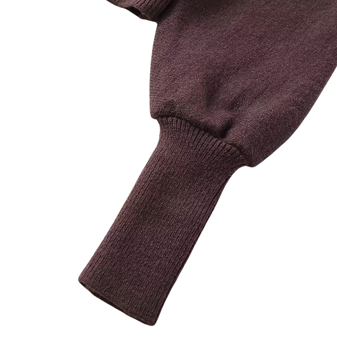 Off-Shoulder Metal Detail Knit