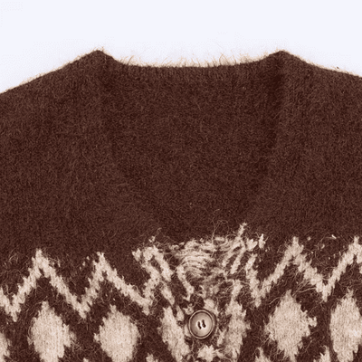 Jacquard Knit Cardigan Set