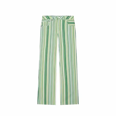Striped Denim Low-Waist Jeans