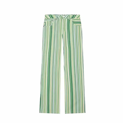 Striped Denim High-Waist Jeans