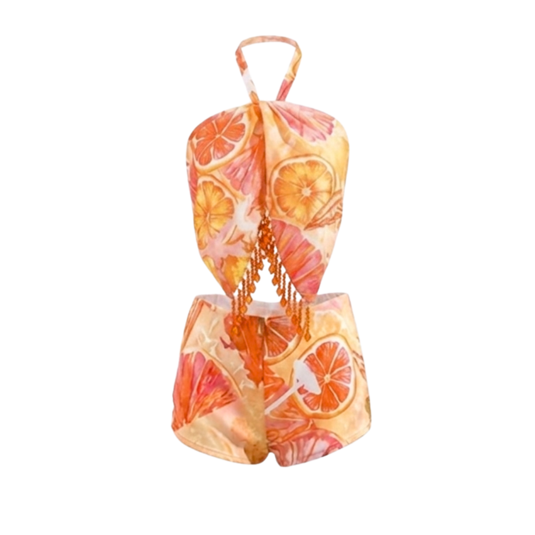 Citrus Sequin Two-Piece Set
